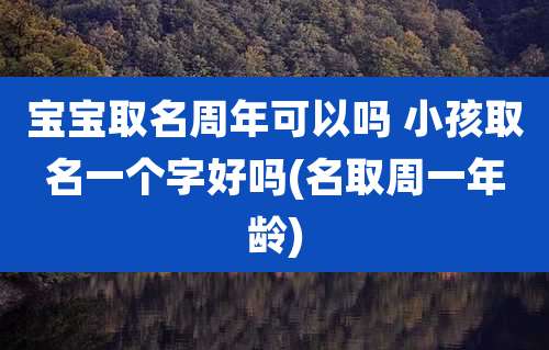 宝宝取名周年可以吗 小孩取名一个字好吗(名取周一年龄)
