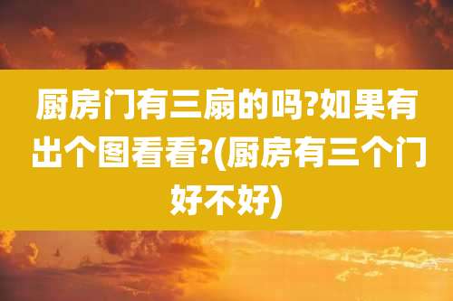 厨房门有三扇的吗?如果有出个图看看?(厨房有三个门好不好)
