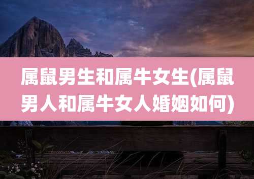 属鼠男生和属牛女生(属鼠男人和属牛女人婚姻如何)