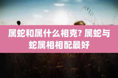 属蛇和属什么相克? 属蛇与蛇属相相配最好