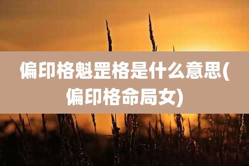 偏印格魁罡格是什么意思(偏印格命局女)