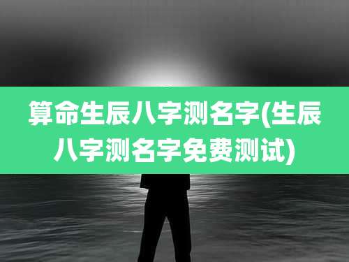 算命生辰八字测名字(生辰八字测名字免费测试)