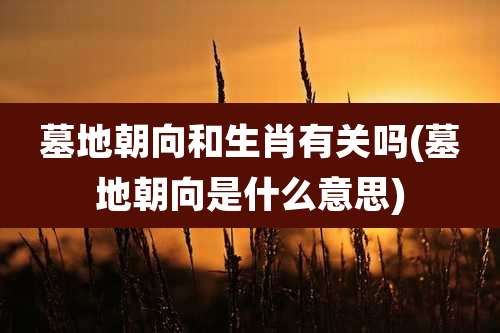 墓地朝向和生肖有关吗(墓地朝向是什么意思)