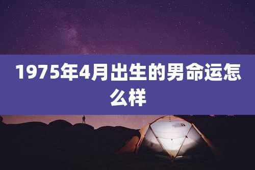 1975年4月出生的男命运怎么样