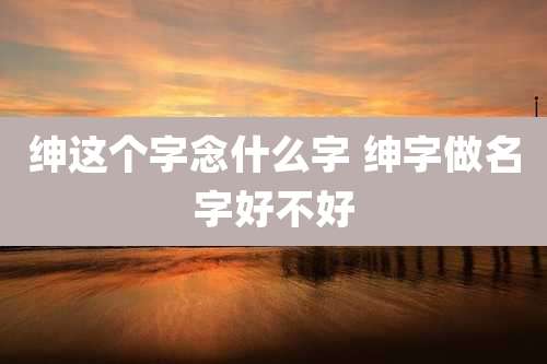 绅这个字念什么字 绅字做名字好不好