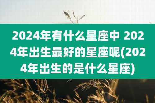 2024年有什么星座中 2024年出生最好的星座呢(2024年出生的是什么星座)