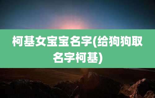柯基女宝宝名字(给狗狗取名字柯基)