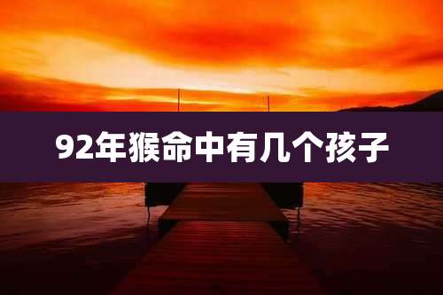92年猴命中有几个孩子