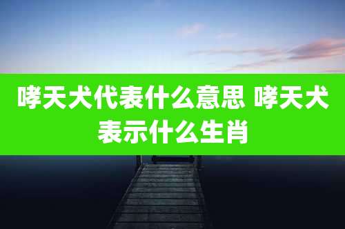 哮天犬代表什么意思 哮天犬表示什么生肖
