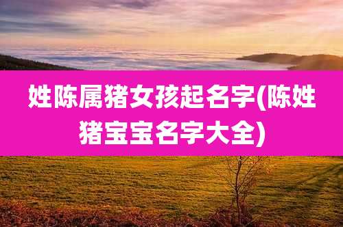 姓陈属猪女孩起名字(陈姓猪宝宝名字大全)