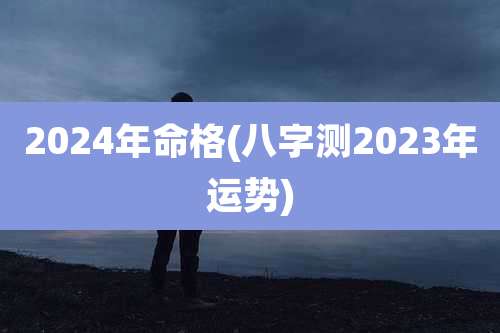 2024年命格(八字测2023年运势)