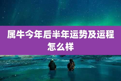 属牛今年后半年运势及运程怎么样