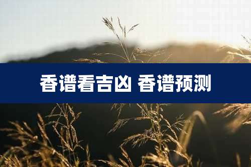 香谱看吉凶 香谱预测