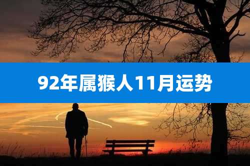 92年属猴人11月运势