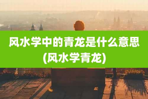 风水学中的青龙是什么意思(风水学青龙)