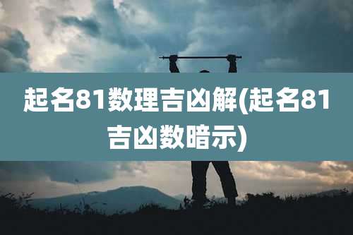 起名81数理吉凶解(起名81吉凶数暗示)