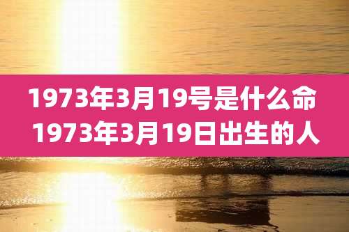 1973年3月19号是什么命 1973年3月19日出生的人