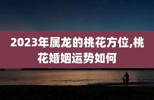 2023年属龙的桃花方位,桃花婚姻运势如何