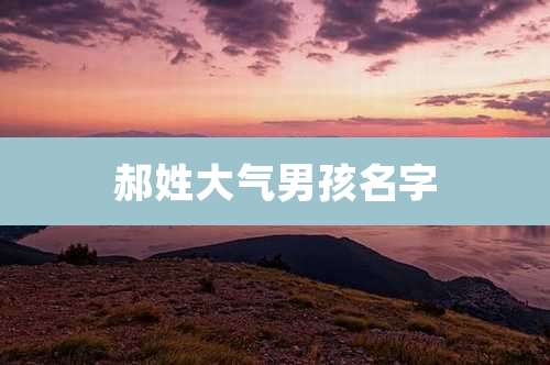 郝姓大气男孩名字