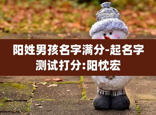 阳姓男孩名字满分-起名字测试打分:阳忱宏
