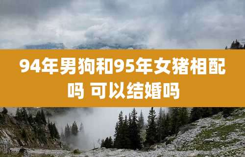 94年男狗和95年女猪相配吗 可以结婚吗