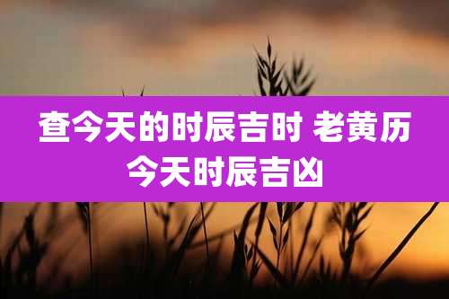 查今天的时辰吉时 老黄历今天时辰吉凶