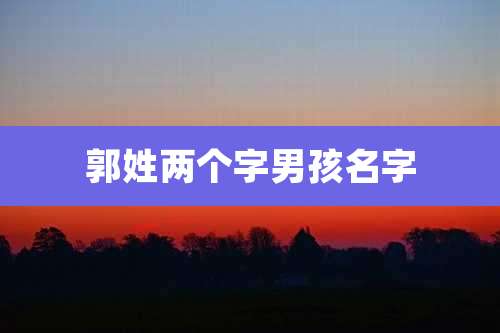 郭姓两个字男孩名字