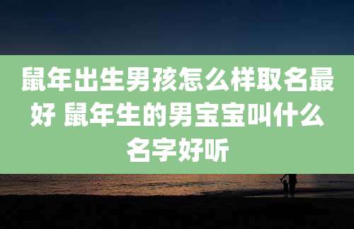鼠年出生男孩怎么样取名最好 鼠年生的男宝宝叫什么名字好听