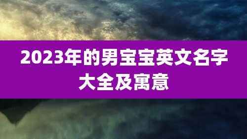 2023年的男宝宝英文名字大全及寓意