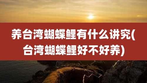 养台湾蝴蝶鲤有什么讲究(台湾蝴蝶鲤好不好养)