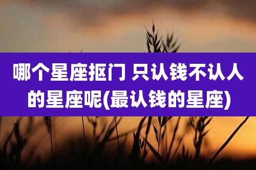 哪个星座抠门 只认钱不认人的星座呢(最认钱的星座)