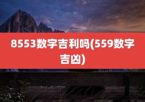 8553数字吉利吗(559数字吉凶)