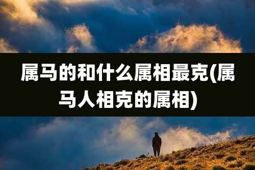 属马的和什么属相最克(属马人相克的属相)