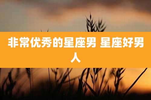 非常优秀的星座男 星座好男人