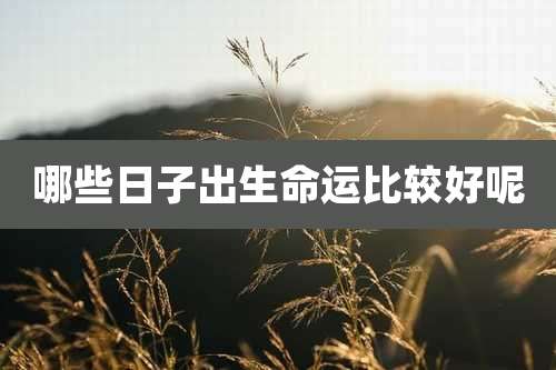 哪些日子出生命运比较好呢