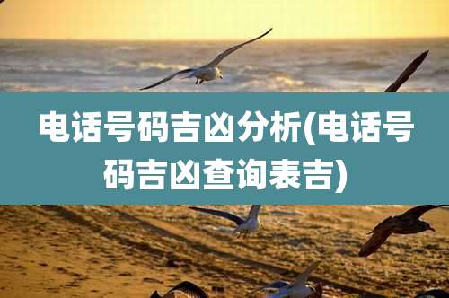 电话号码吉凶分析(电话号码吉凶查询表吉)