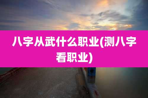 八字从武什么职业(测八字看职业)
