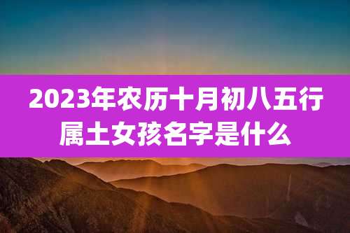 2023年农历十月初八五行属土女孩名字是什么