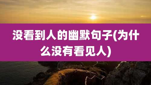 没看到人的幽默句子(为什么没有看见人)