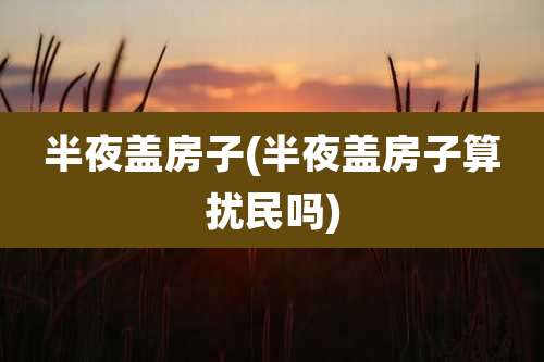 半夜盖房子(半夜盖房子算扰民吗)