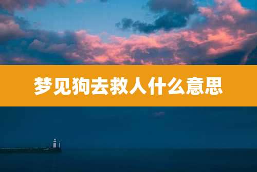 梦见狗去救人什么意思