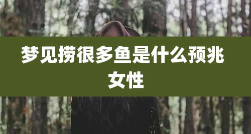 梦见捞很多鱼是什么预兆 女性