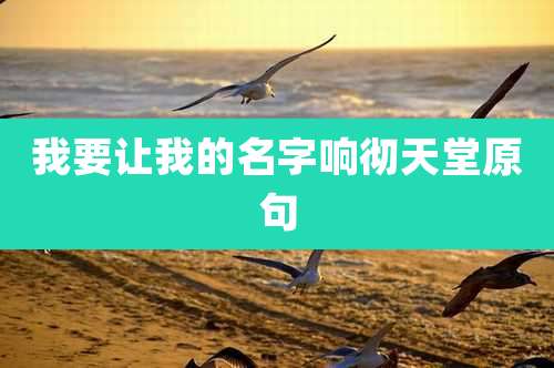 我要让我的名字响彻天堂原句