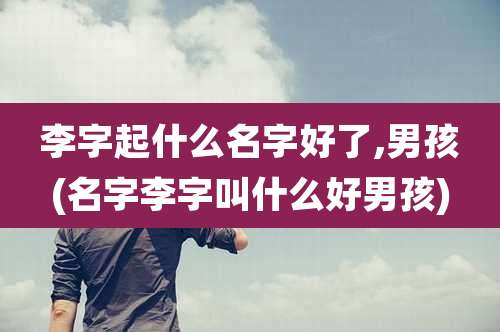 李字起什么名字好了,男孩(名字李字叫什么好男孩)