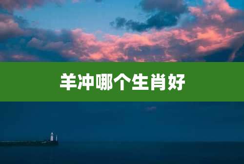 羊冲哪个生肖好