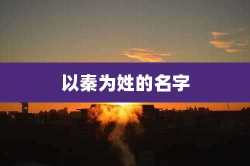 以秦为姓的名字