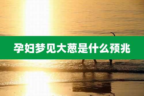 孕妇梦见大葱是什么预兆