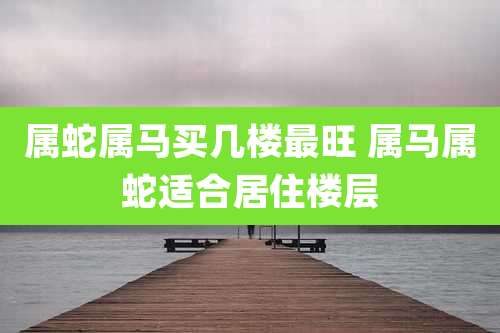 属蛇属马买几楼最旺 属马属蛇适合居住楼层