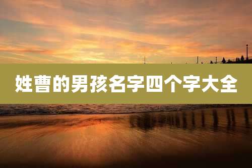 姓曹的男孩名字四个字大全