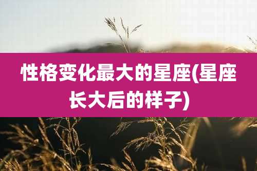 性格变化最大的星座(星座长大后的样子)
